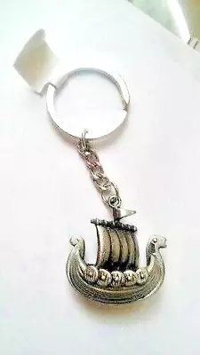 Norway Viking Ship Pewter Key Chain NEW • $14.50