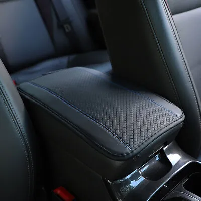 1x Car Armrest Pad Cover Center Console Box Cushion Mat Leather Accessories Blue • £7.34