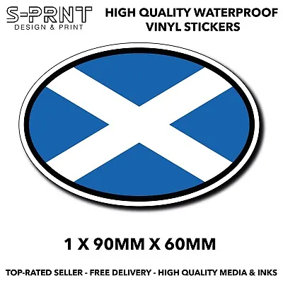 Scotland Flag Oval Self Adhesive Vinyl Small Sticker Camper Car Van S187 • £3.49