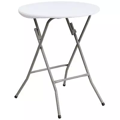 2-Foot Round Granite White Plastic Folding Table • $38.21