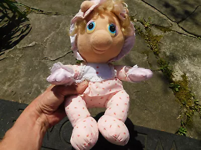 Vtg 1984 Muppet Babies Hasbro Plush Pink Flower PJs Miss Piggy Baby Doll PAMPERS • $5.99