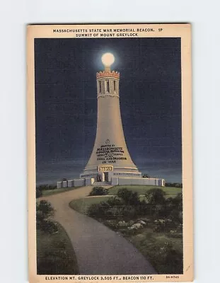 Postcard Massachusetts State War Memorial Beacon Summit Of Mt. Greylock MA USA • $20.97