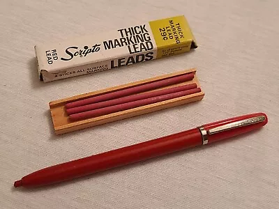 Vintage US Government Delva Red Crayon China Marker Grease Pencil + Scripto Lead • $14.99