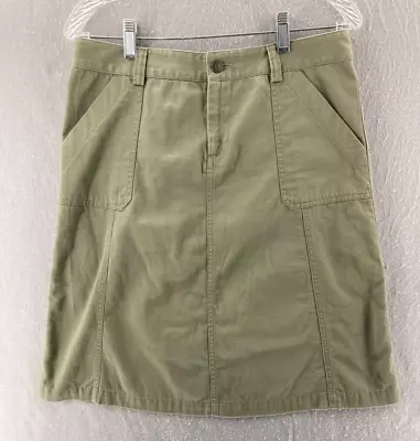 Eddie Bauer Skirt Womens 6 Beige Khaki Chino Knee Length Casual • $18.99