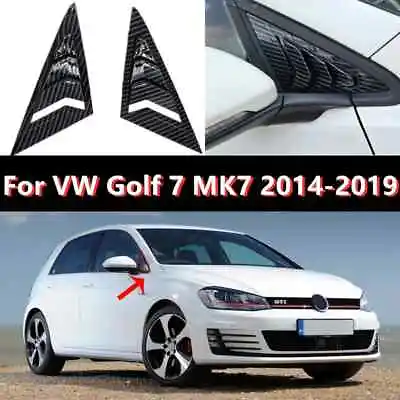 2X Carbon Fiber Window Louver Front Side Vent Cover For VW Golf 7 MK7 2014-2019 • $26.59