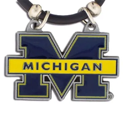 Michigan Wolverines Rubber Cord Necklace NCAA Licensed Jewelry • $9.89