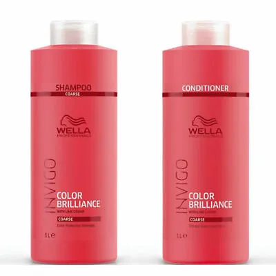 £30.99 • Buy Invigo Wella Brilliance Coarse Shampoo & Conditioner Duo Litre 1000ml Pack