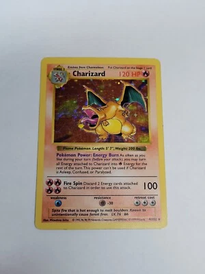 $370 • Buy Pokémon TCG Charizard Base Set 4/102 Holo Shadowless Holo Rare
