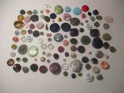 Lot Of 100 Vintage Czech Glass Buttons #5 • $9.99