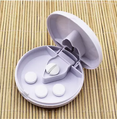 $10.14 • Buy Medicine Pill Cutter Splitter Storage Compartment Box Tablet Holder Safe Half