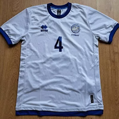 £160 • Buy Cyprus 2022 Match Football Shirt  Andreou#4 Errea
