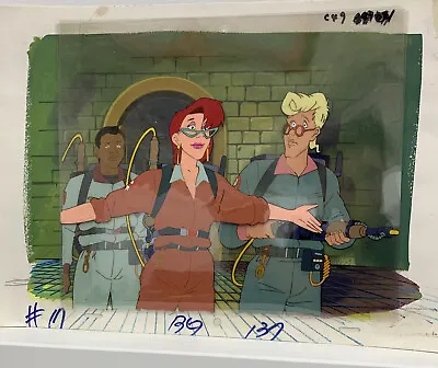 The Real Ghostbusters Animation Cel Whole Crew Hand Painted Background • $1027.72