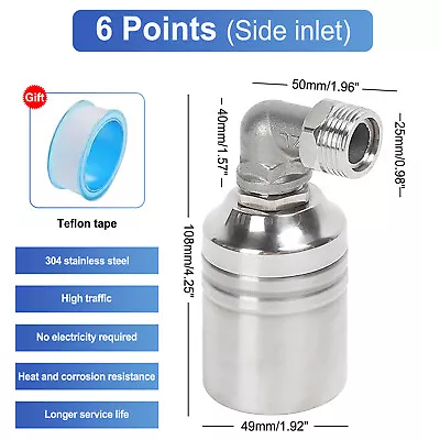 304 Stainless Steel Fully Automatic Water Level Control Float Valve Tap Fittings • $13.49