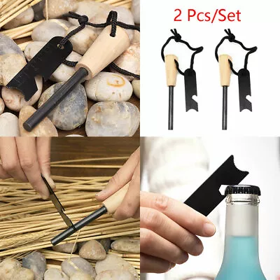 1/2/3Pcs Fire Starter Flint Steel Striker Survival Kit Ferro Rod Camping USA • $7.98