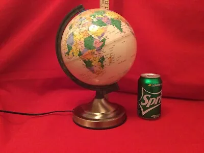 Vintage 8 W Illuminated Electric Touch Lamp Tabletop World Globe 3 Light Setting • $60