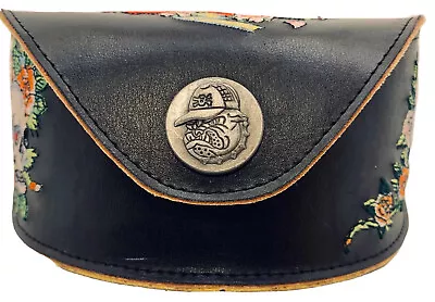 Ed Hardy Leather Eye Glass Case With Embroidered Skull  Embellished Closure • $20