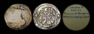 X093: Charles 1st Hammered Silver Sixpence - Gp.D Ex Spink Ex Abramson S.2811 • £79