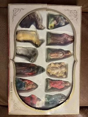 Vintage Shiny Brite Christmas Nativity Set Plastic 12 Piece Set No. 55-2001 Box • $20