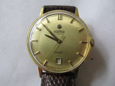 Vintage Mens  Roamer Automat Limelight Hand Winding Date Wristwatch Watch • $175