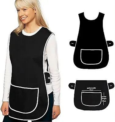 Ladies Tabard Women's Tabard Apron With Pocket Kitchen Cleaning Chef Work Wear • £4.99