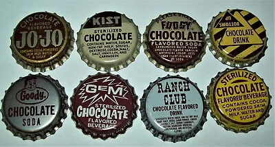 Lot Of 8 Vintage Chocolate Soda Bottle Caps Unused Fudgy Jo Jo Goody Kist Cork • $3.95