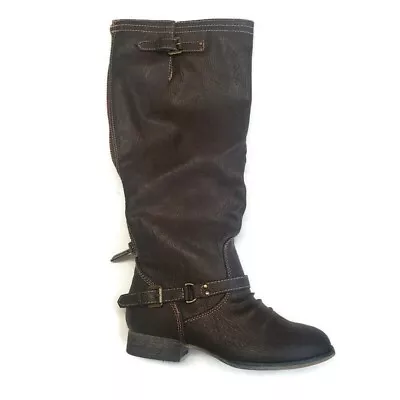 $46.97 • Buy Breckelles Womens Size 6 Outlaw 81 Casual Textured Riding Boots Brown Back Zip