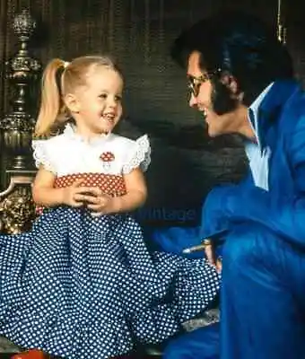Elvis Presley With His Daughter Lisa Marie Presley  1970 Photo Print Poster • $19.99