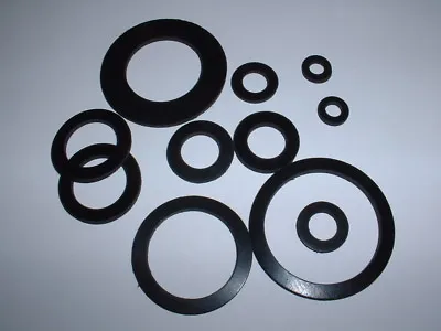 1.5mm Thick Black Epdm Rubber Flat Round Ring Washer Seal Gaskets 12mm - 80mm Od • £2.84