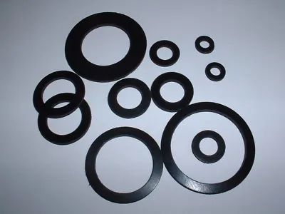 2mm Thick Black Epdm Rubber Flat Round Ring Washer Seal Gaskets 12mm - 80mm Od • £3.69