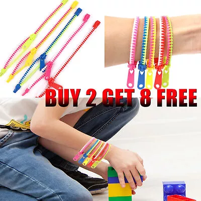 Children Zipper Zip Bracelets Sensory Toy Fidget Anxiety Relief Stim Autism ADHD • £2.58