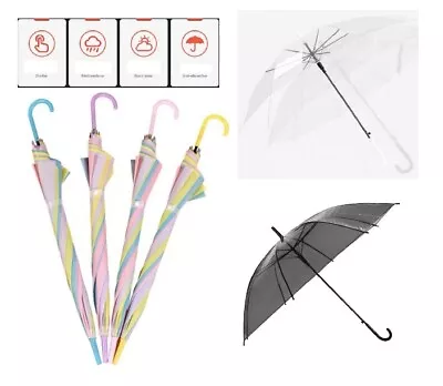 Clear / Black / Rainbow Umbrellas Automatic Windproof Semi-Automatic Umbrellas • $14.45