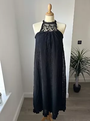 Zara Black Halterneck Summer Dress Size S • £16