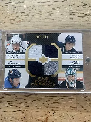 2007-08 Upper Deck Fab Four Fabrics Ovechkin/Fedorov/Kovalchuck/Nabokov • $72.70