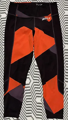 2XU Womens Orange & Black 7/8 Ankle Length Tights Size M • $29.74