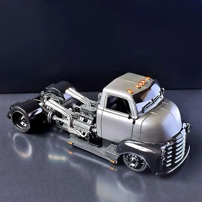 Vintage Style Twin V8 Semi Lowrider Custom Truck Plastic Model Build Kit • $60