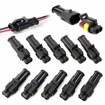 10 Sets 2/3 Pin Car Superseal Electrical Terminal Wire Connector Plug Waterproof • £5.98