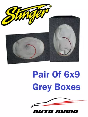 Pair Of 6x9 Stinger MDF Grey Enclosure Box Van Car Boat Rear Speaker Shelf • £32.99