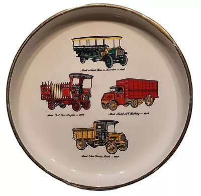 1950s 1960s MACK TRUCK ROUND TRAY ASHTRAY BULLDOG BUS DUMP TRUCK VINTAGE • $49.99