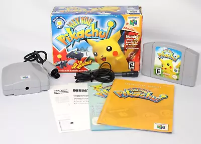 Hey You Pikachu N64 Big Box Complete CIB Good Condition W/ VRU Mic & Inserts! • $139.99