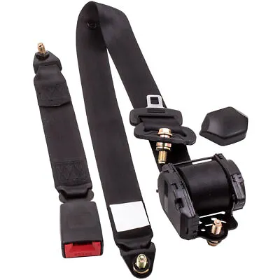 Universal 3 Point Retractable Car Seat Belt Bolt Automatic Safety Strap Buckle • $31.60