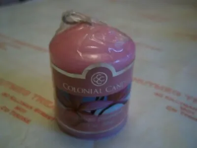 Colonial Candle~TAHITIAN PLUMERIA~ 1.7oz Round Candle Small 1 Wick BNIP • £2