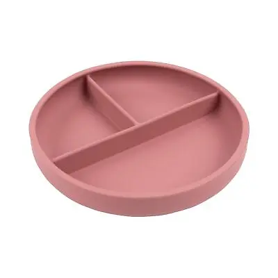 Tiny Dining Dusty Rose Divided Silicone Baby Suction Plate Toddler Weaning Set • £10