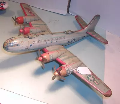 1950's  Tin U.S. Air Force 4 Prop  Flying Fortress Airplane • $100