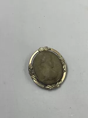 Antique Victorian Vulcanite Mourning Cameo Brooch Pin Gutta Percha • $84.99