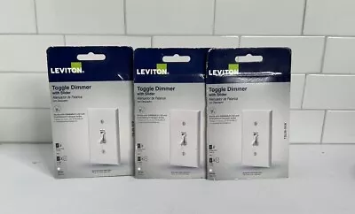 3 Leviton Toggle Dimmers With Slider White Universal (Single Pole & 3-Way) TSL06 • $45