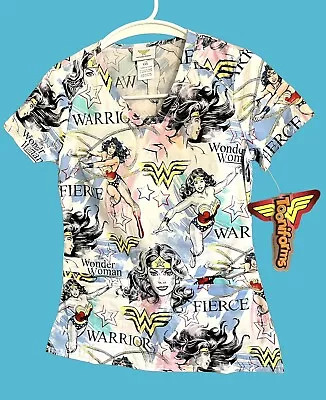 Wonder Woman Scrub Top Tooniforms DC Comics V Neck Top Size XXS New • $29.99