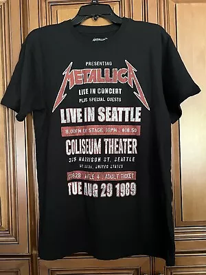 Metallica Shirt Seattle August 29 1989 Guest Live In Seattle Coliseum Theater L • $23.25