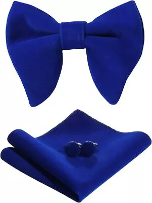 PACGOTH Bow Ties For Men Pre-Tied Bow Tie Vintage Tuxedo Oversized Velvet Bow Ti • $34.95