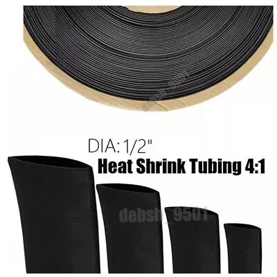 Heat Shrink Tubing 4:1 Marine Grade Wire Wrap Adhesive Lined Waterproof DIA 1/2” • $9.99