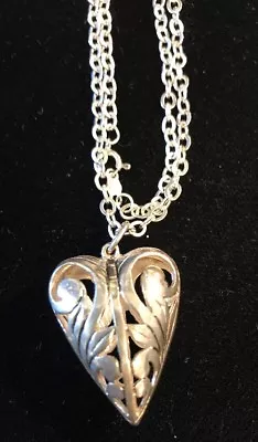 Sterling Silver Chain & Heart Pendant (16.3g/30” Chain) E:30 • $45